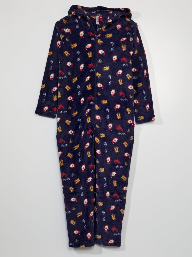 Jumpsuit van zachte tricot BLAUW - Kiabi