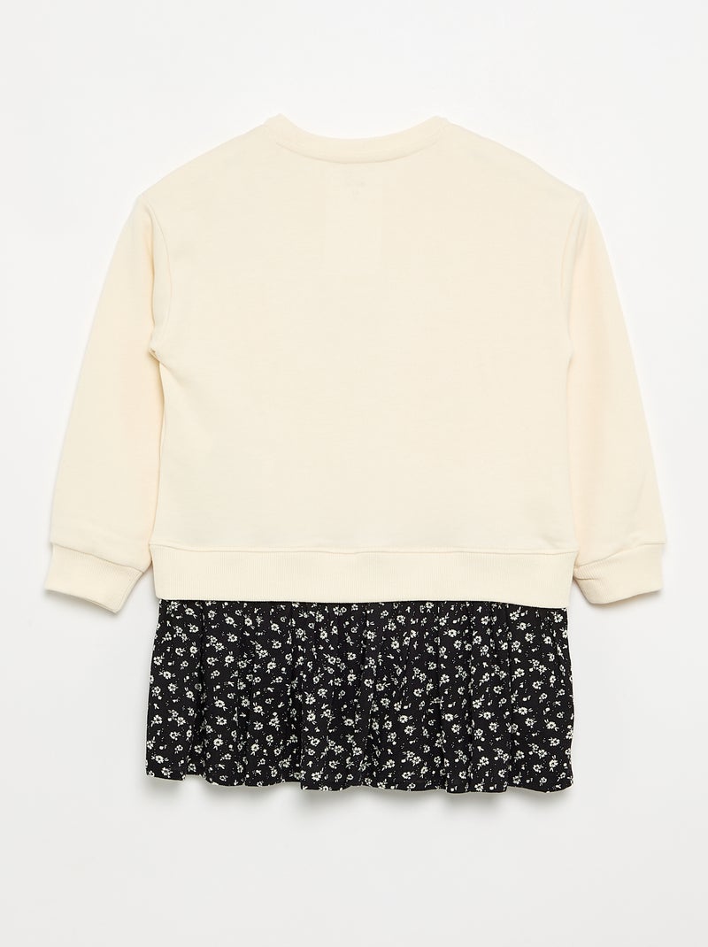 Jurk 2-in-1 met sweatshirtdeel Wit - Kiabi