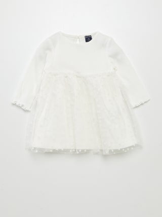 Jurk in 2-in-1-effect met rokje in tule