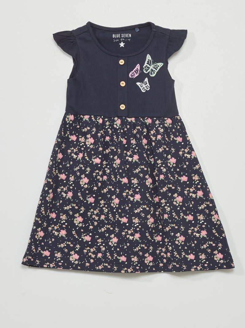 Jurk met 2-in-1-effect BLAUW - Kiabi