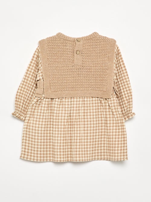 Jurk met 2-in-1-effect en top van jerseytricot - Kiabi