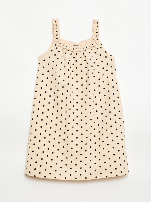 Jurk met bandjes en volantkraag - Kiabi