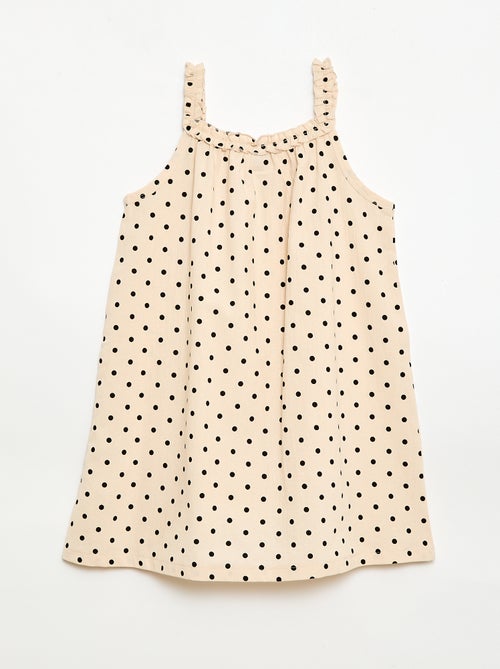 Jurk met bandjes en volantkraag - Kiabi