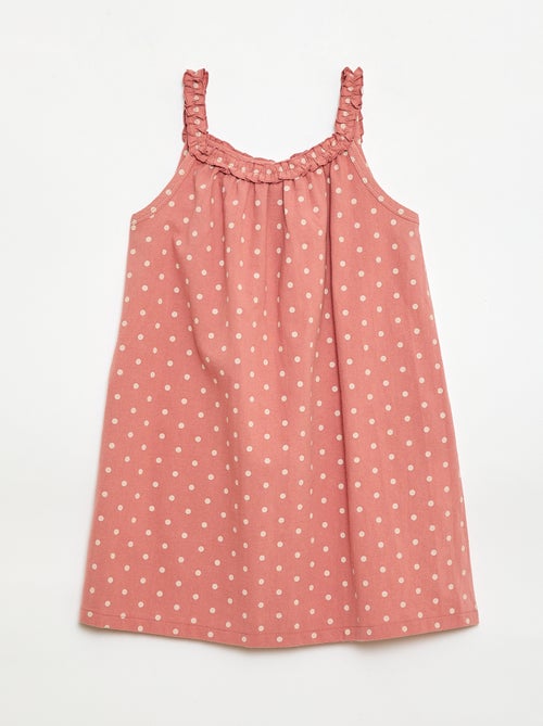 Jurk met bandjes en volantkraag - Kiabi