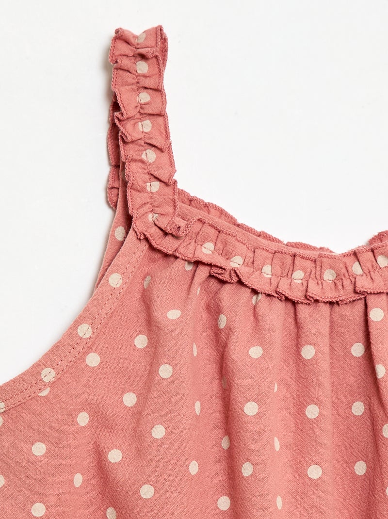 Jurk met bandjes en volantkraag Rose - Kiabi