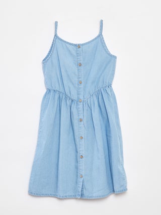 Jurk met bandjes van tencel