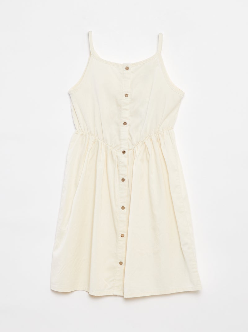 Jurk met bandjes van tencel WIT - Kiabi