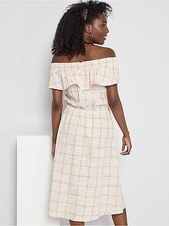 Jurk met bardothals - Kiabi