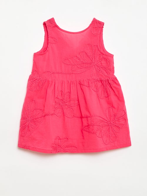 Jurk met bloemenborduursels - Kiabi