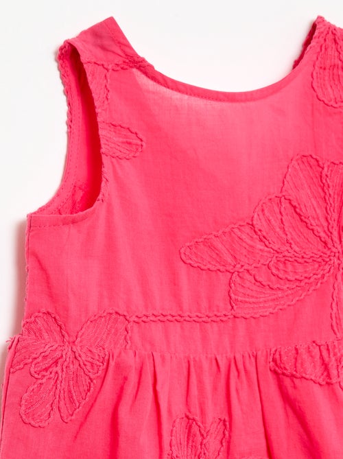 Jurk met bloemenborduursels - Kiabi