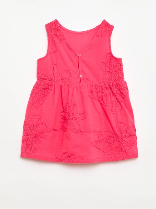 Jurk met bloemenborduursels - Kiabi