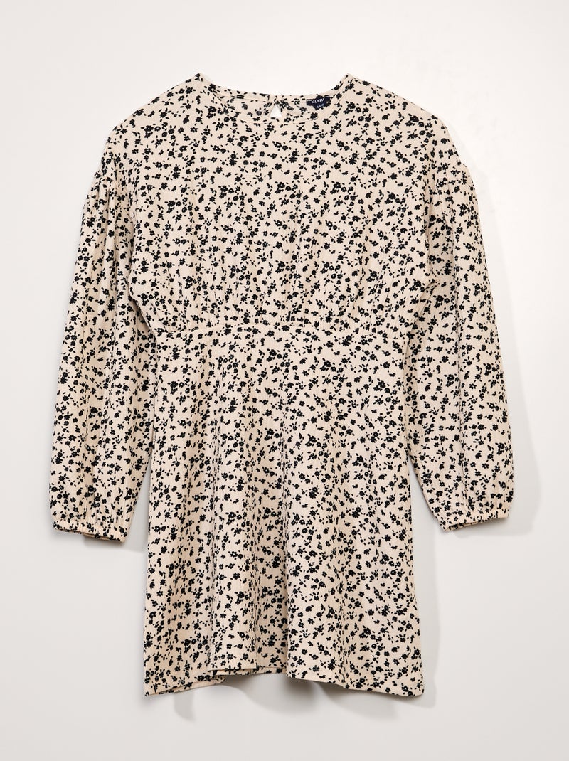 Jurk met bloemenprint BIEGE - Kiabi