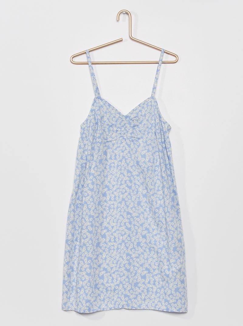Jurk met bloemenprint BLAUW - Kiabi