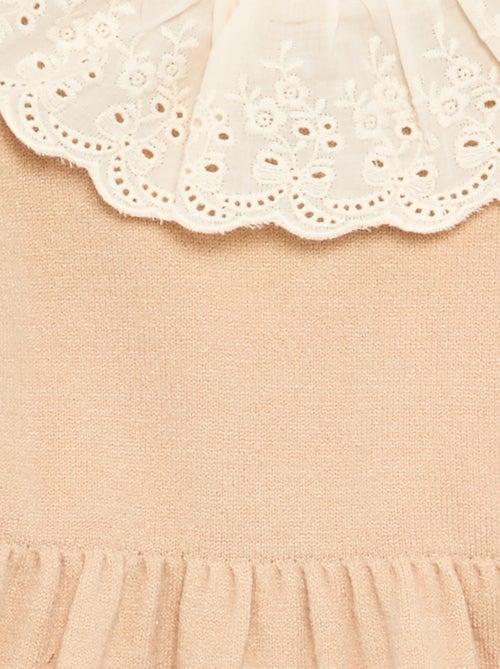 Jurk met claudinekraag en panty - Kiabi