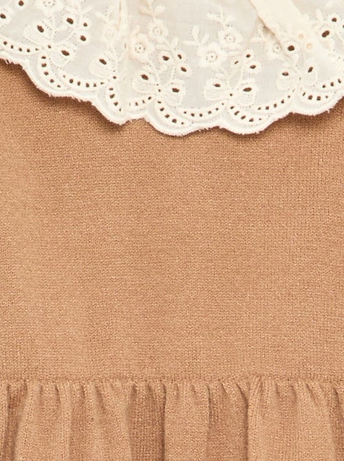 Jurk met claudinekraag en panty - Kiabi