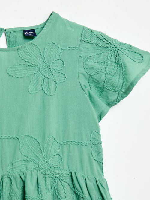 Jurk met fantasie bloemenborduursels - Kiabi