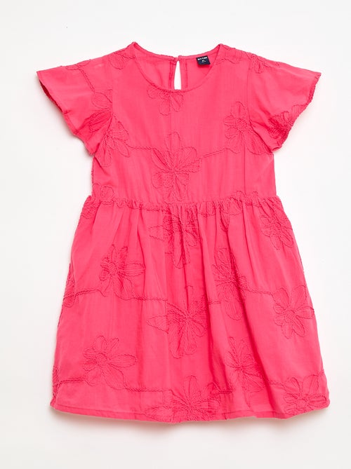 Jurk met fantasie bloemenborduursels - Kiabi