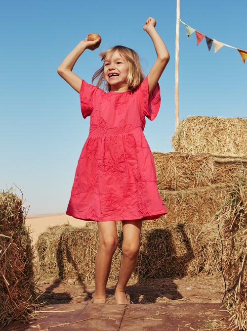 Jurk met fantasie bloemenborduursels - Kiabi