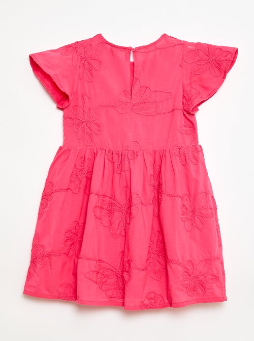 Jurk met fantasie bloemenborduursels - Kiabi