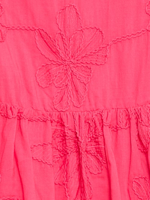 Jurk met fantasie bloemenborduursels - Kiabi