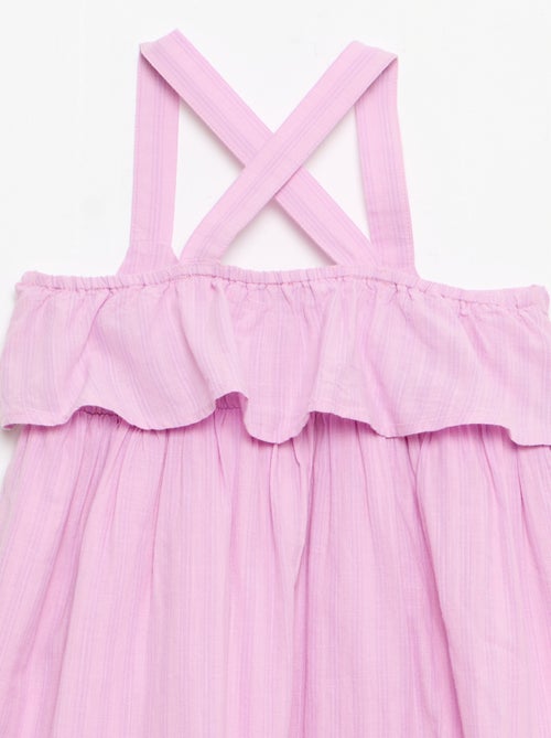 Jurk met gekruiste bandjes en ruches, hoesmodel - Kiabi