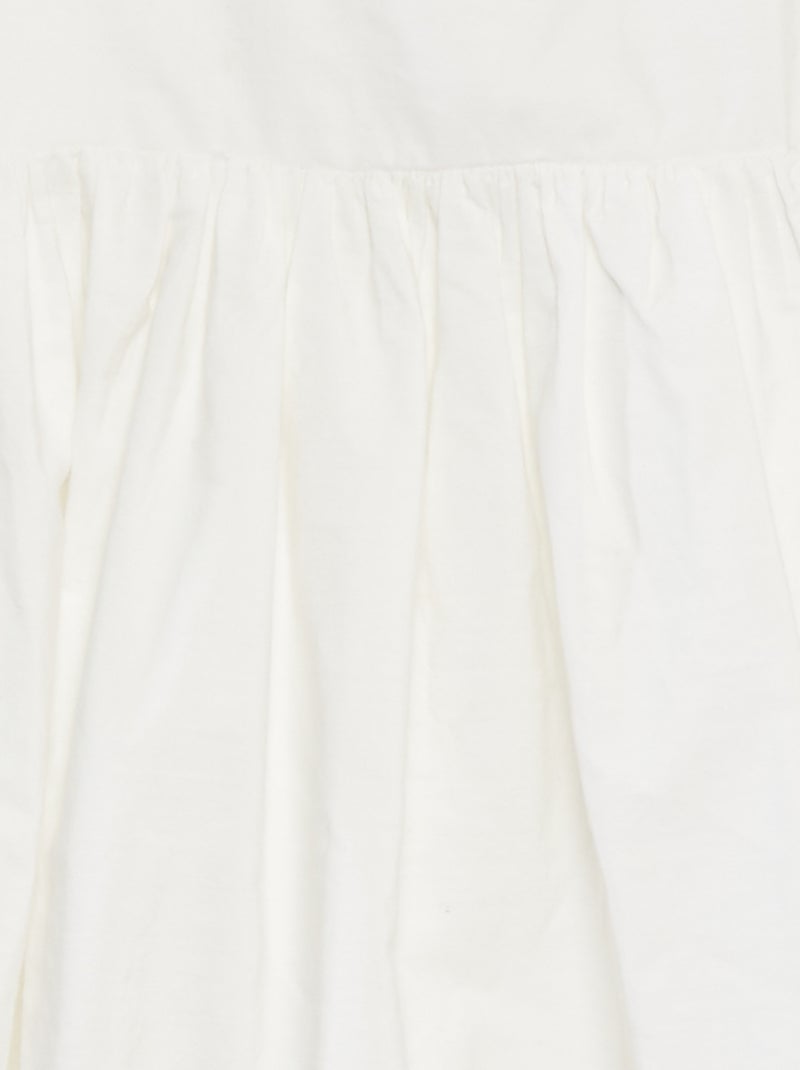 Jurk met korte mouwen en broderie anglaise WIT - Kiabi