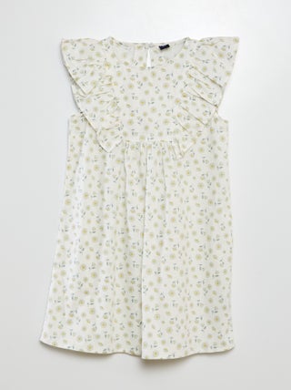 Jurk met korte mouwen en ruchedetails