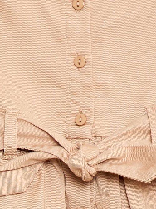 Jurk met korte mouwen en strikceintuur - Kiabi