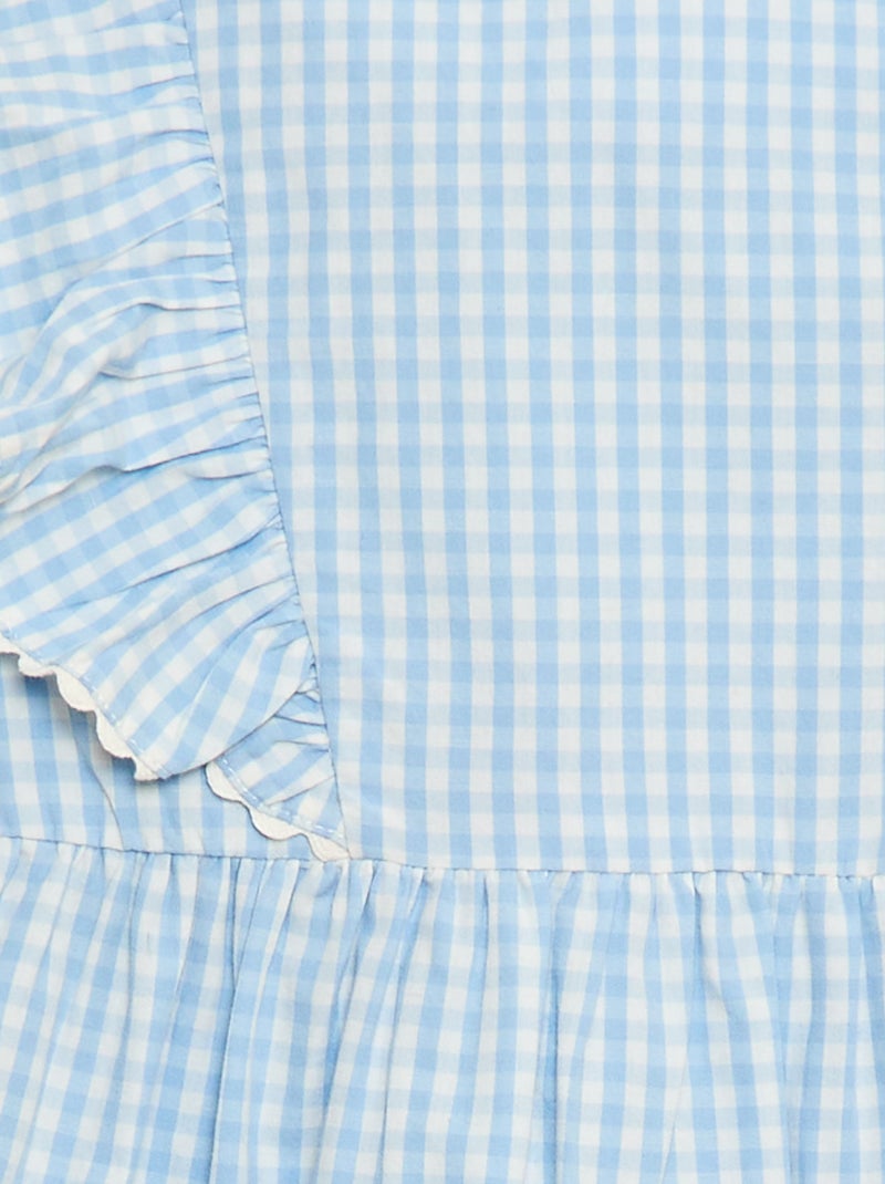 Jurk met korte mouwen en volants Blauw - Kiabi