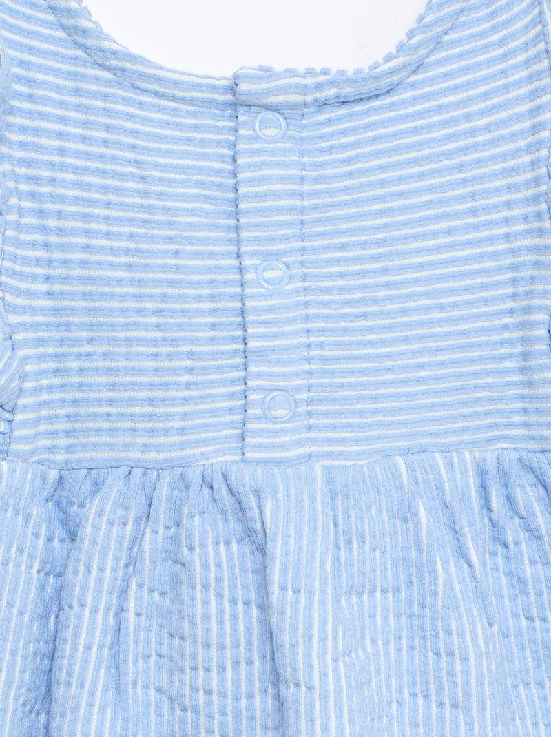 Jurk met korte mouwen van geribde stof Blauw - Kiabi