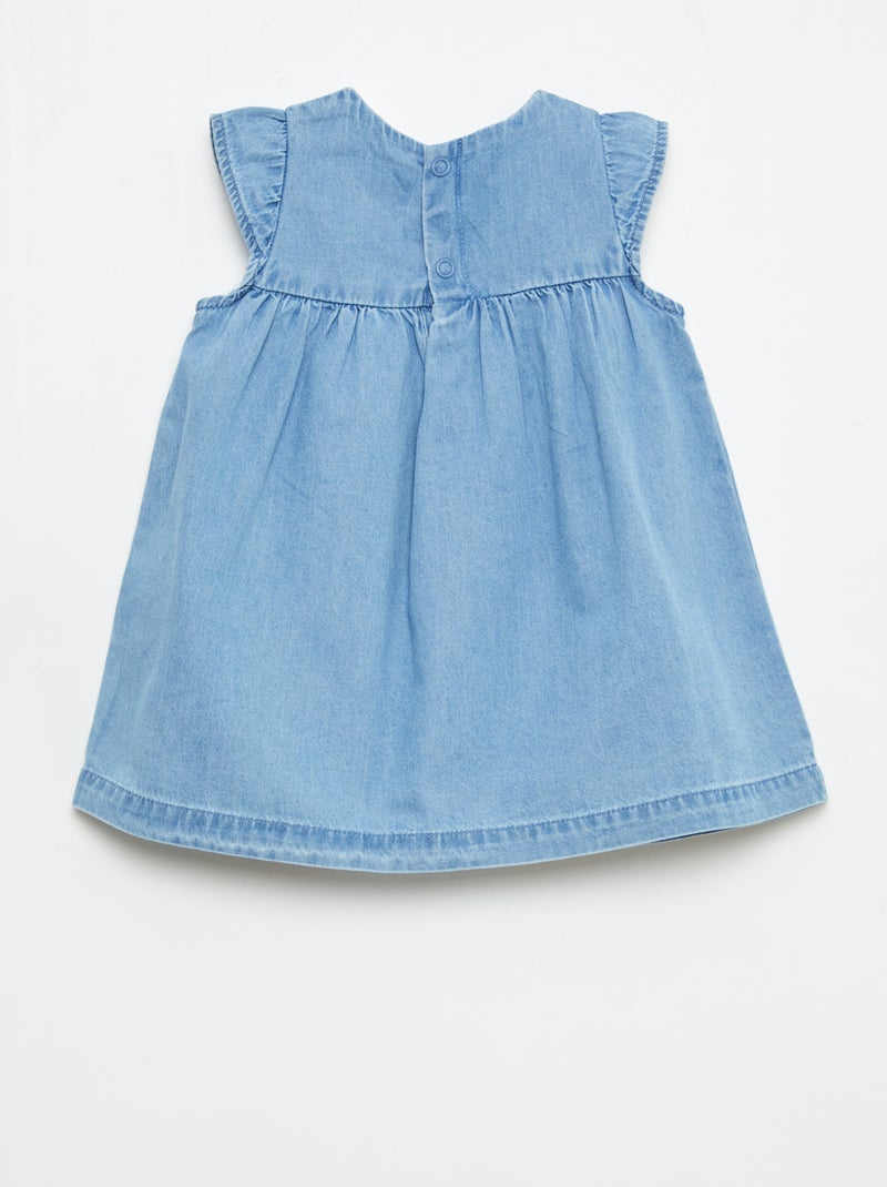 Jurk met korte mouwen van licht denim Blauw - Kiabi