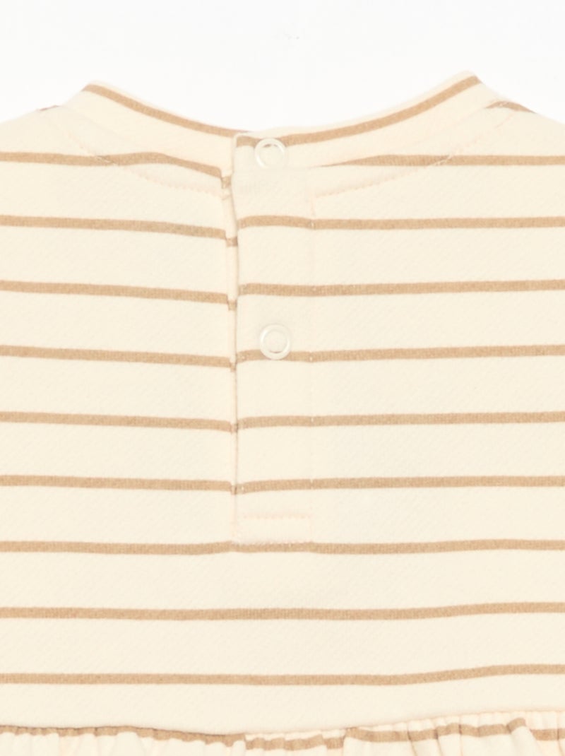 Jurk met lange mouwen en print Biege - Kiabi