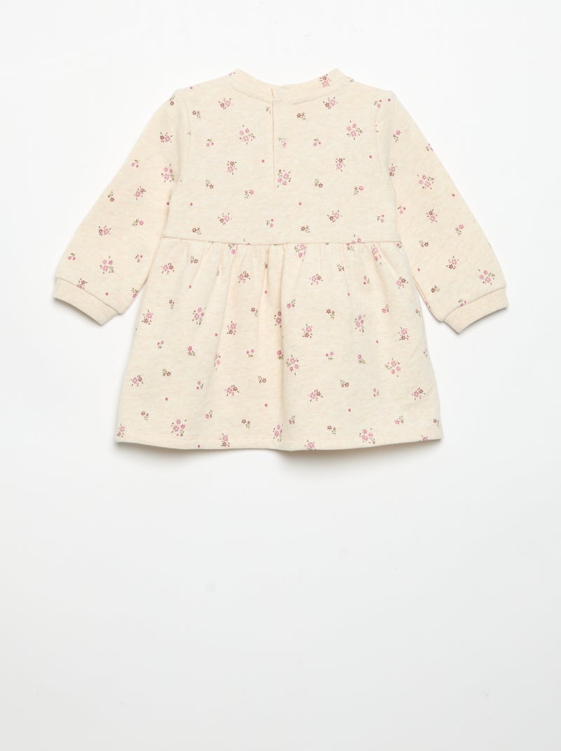 Jurk met lange mouwen en print Biege - Kiabi