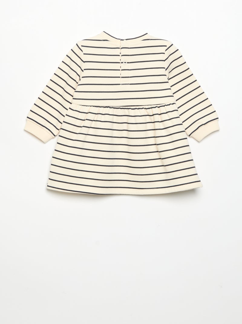Jurk met lange mouwen en print Wit - Kiabi