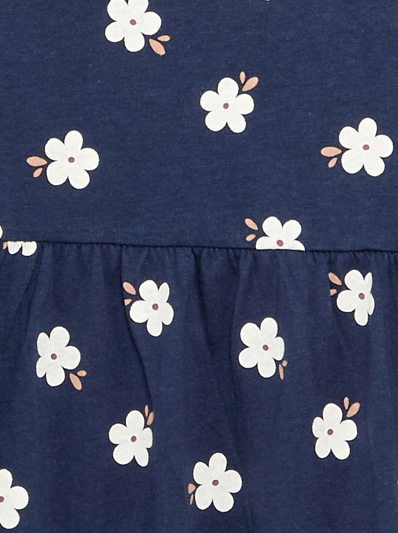 Jurk met lange mouwen van katoenen jerseytricot Blauw - Kiabi
