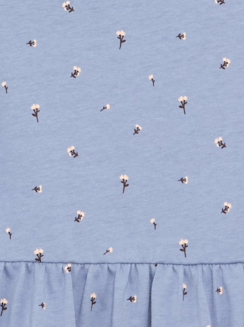 Jurk met lange mouwen van katoenen jerseytricot Blauw - Kiabi