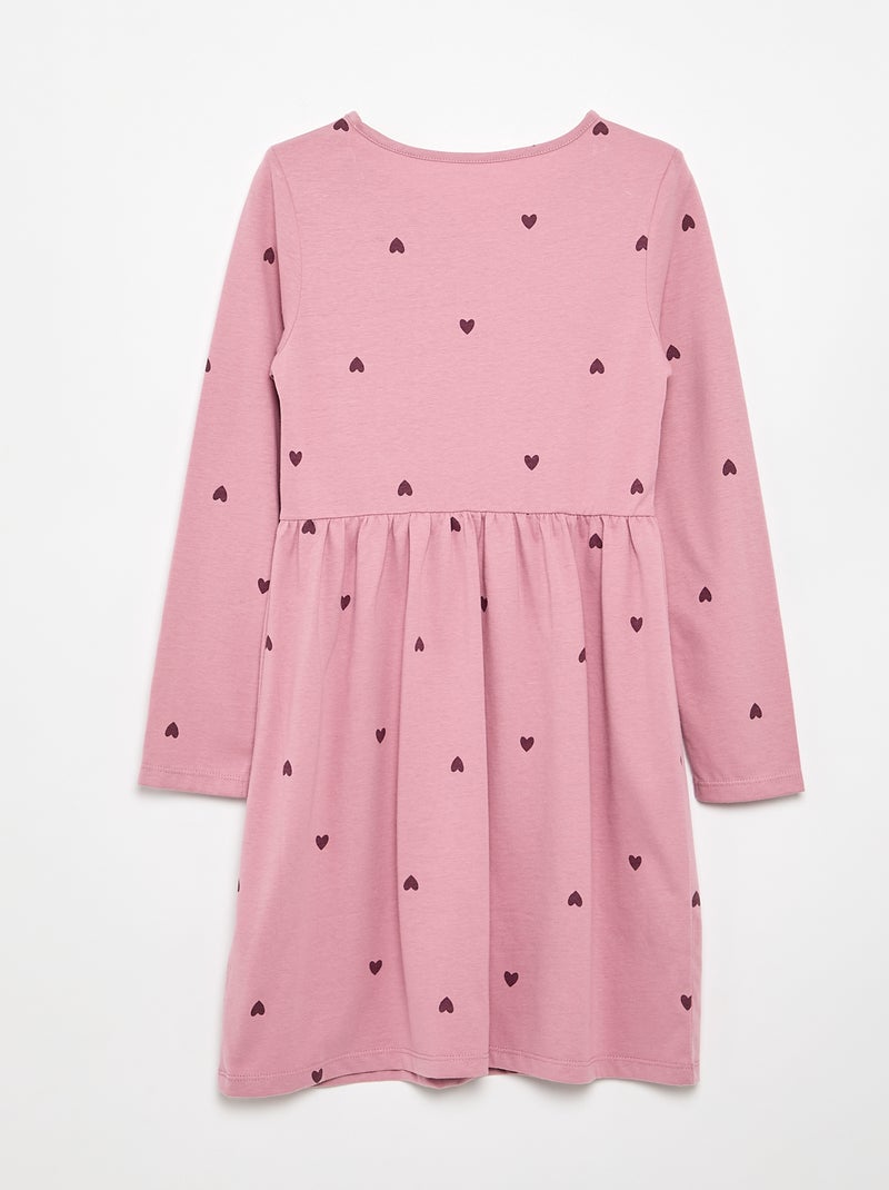 Jurk met lange mouwen van katoenen jerseytricot Rose - Kiabi