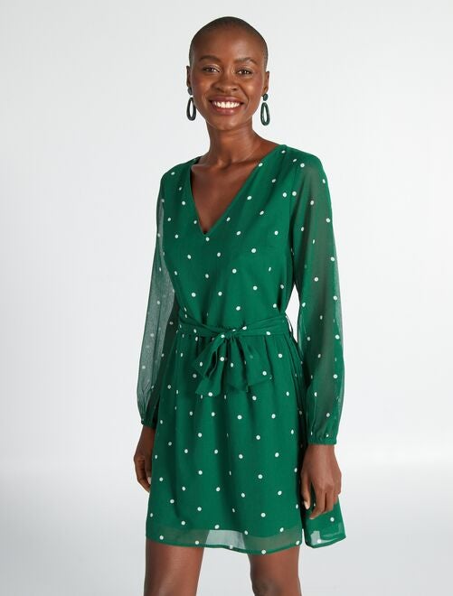 Cecil Dames Jurk met knoopdetail in Blauw, Gr: XXL j