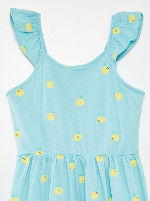 Jurk met motiefje en ruches langs de schouderbandjes - Kiabi