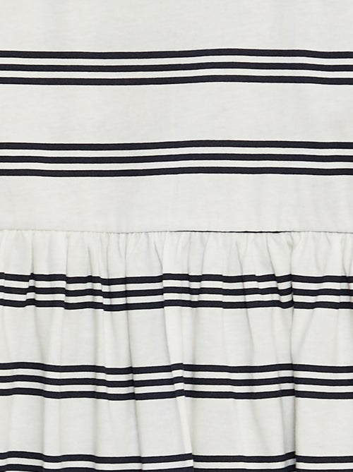 Jurk met motiefje en ruches langs de schouderbandjes - Kiabi