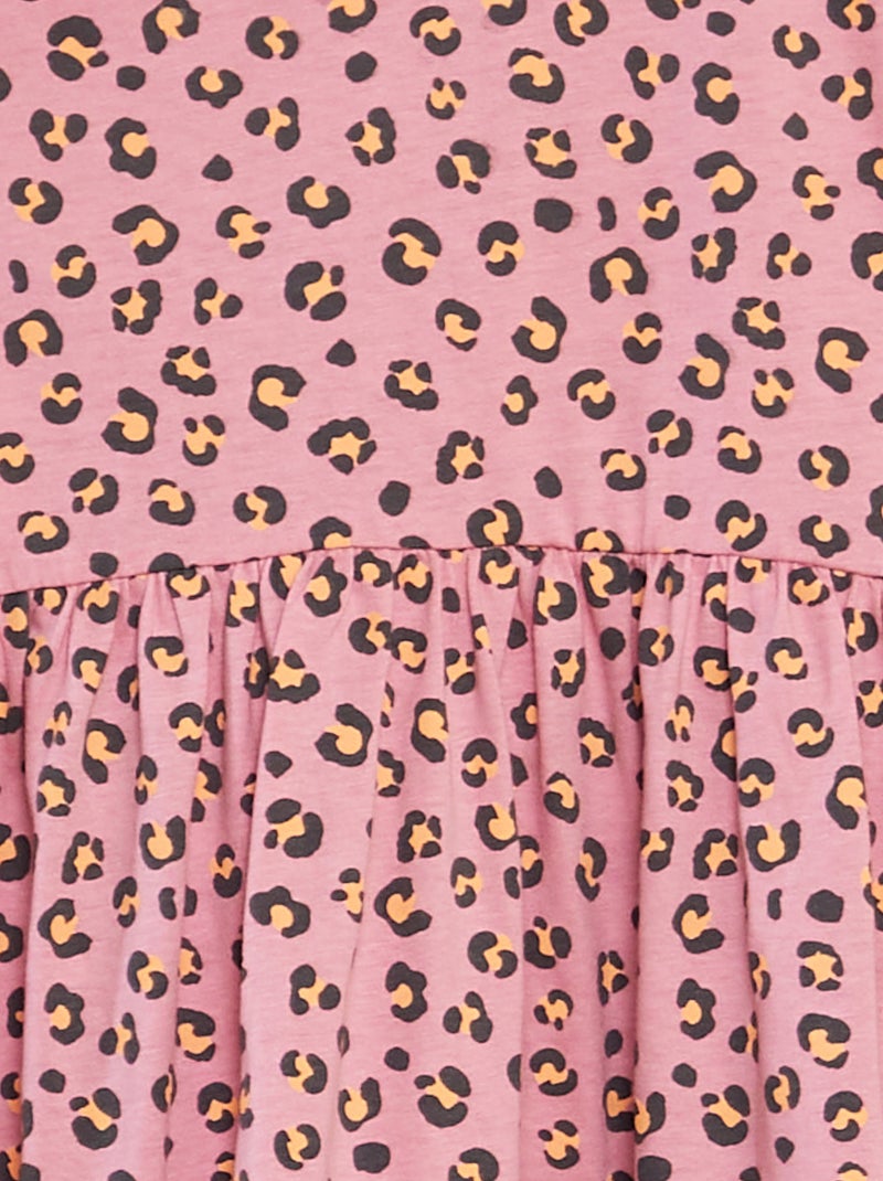 Jurk met motiefje en ruches langs de schouderbandjes ROSE - Kiabi