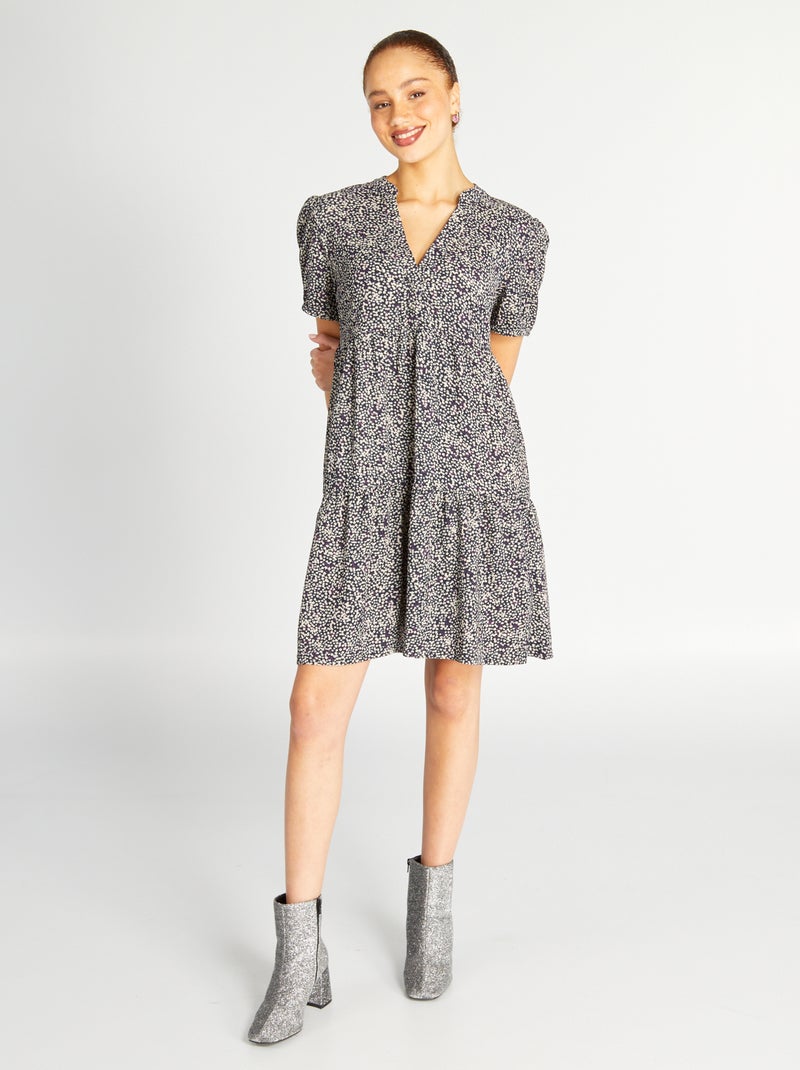 Jurk met print BLAUW - Kiabi