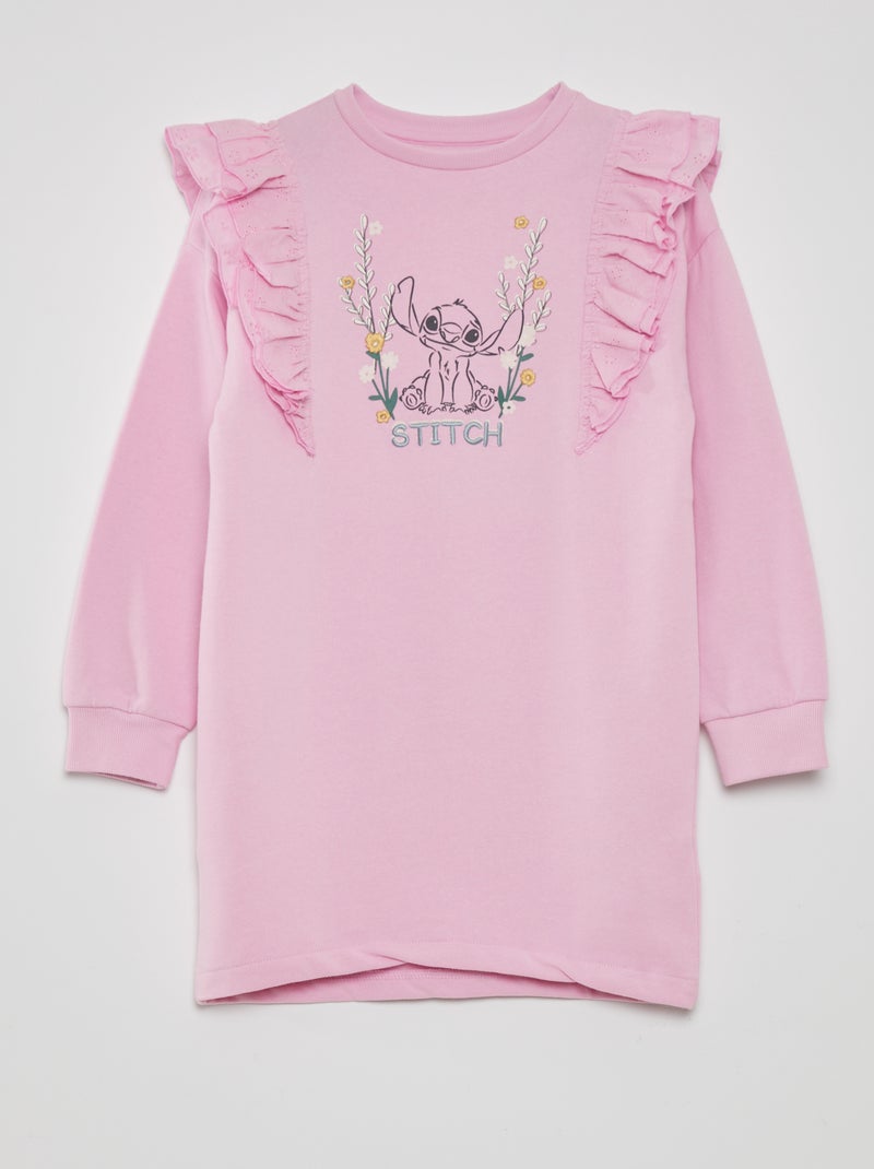 Jurk met ruchemouwen 'Stitch' ROSE - Kiabi