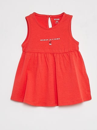 Jurk met schouderbandjes met print