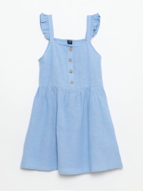 Jurk met schouderbandjes met ruches - Kiabi