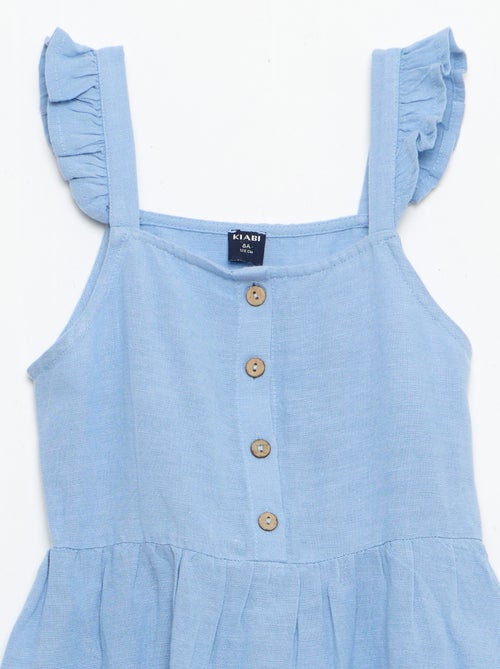 Jurk met schouderbandjes met ruches - Kiabi