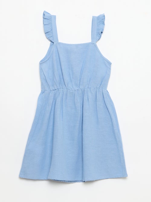 Jurk met schouderbandjes met ruches - Kiabi