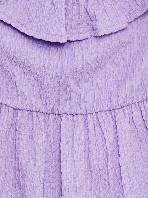 Jurk met schouderbandjes met ruches - Kiabi