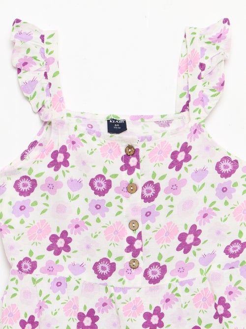 Jurk met schouderbandjes met ruches - Kiabi