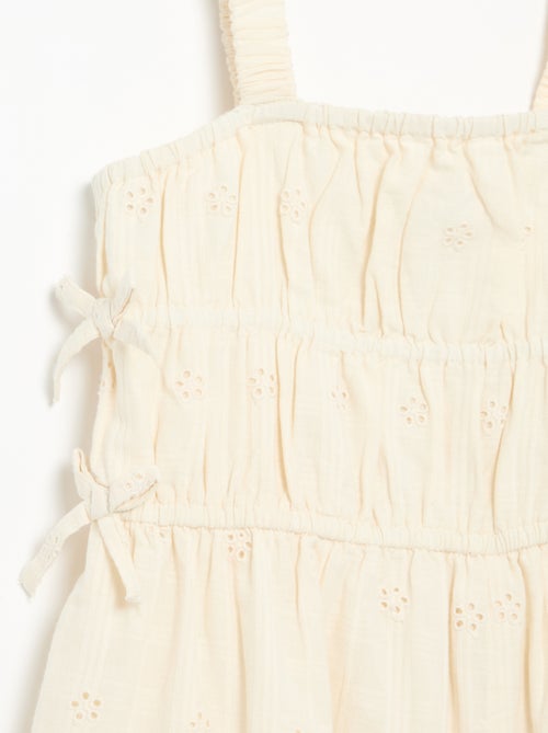 Jurk met smalle bandjes en all-over geborduurde motieven - Kiabi